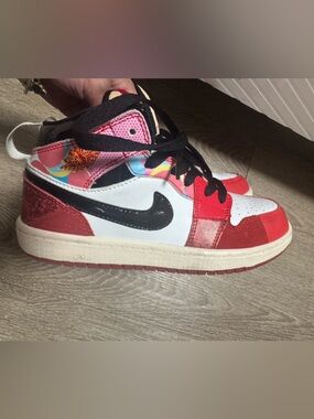 Kids Red, White & Black High-Top Sneakers